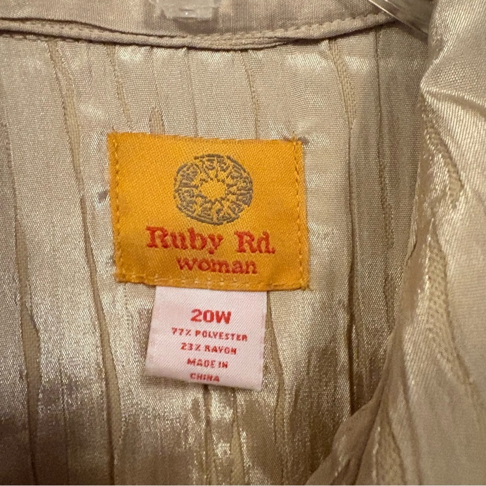 Ruby Rd. Shimmering Beige Jean Jacket - Picture 4 of 7